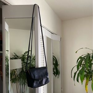 Simple black crossbody bag